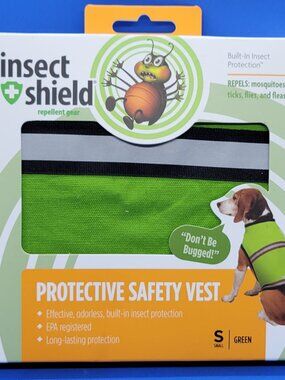 Dog Vest Insect Shield Repellent Gear Protective Safety GREEN Size S Small NEW